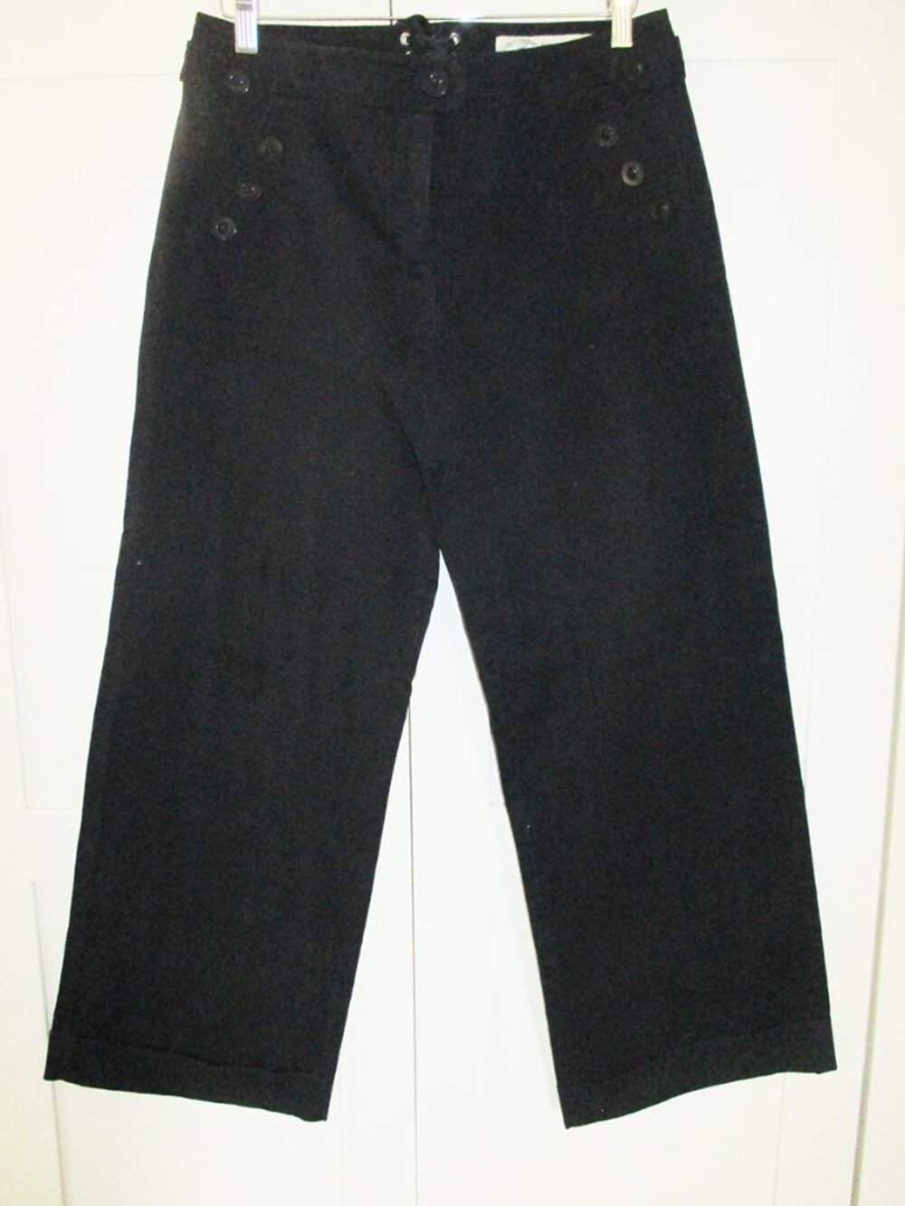 Anthropologie SITWELL black twill pant with sailor detail